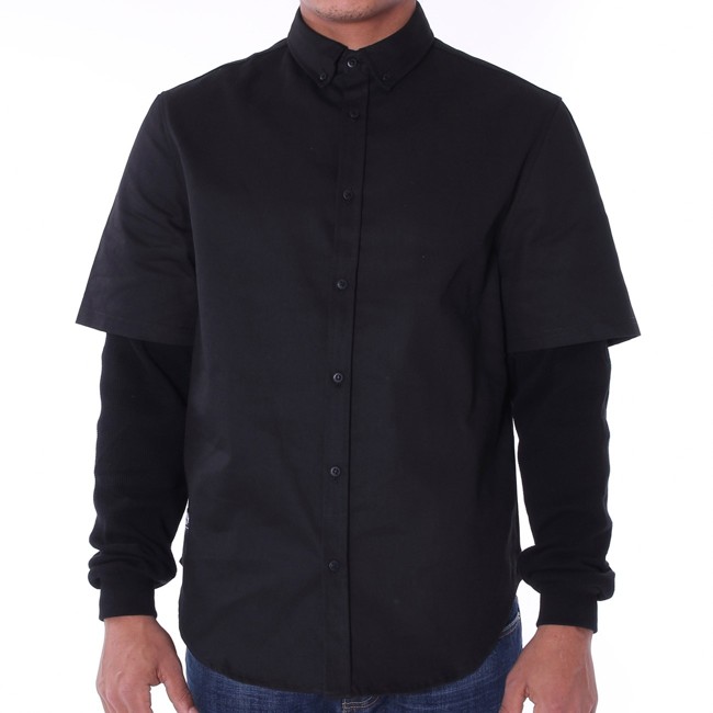 Pelle Pelle Double Sleeve Woven Shirt Black