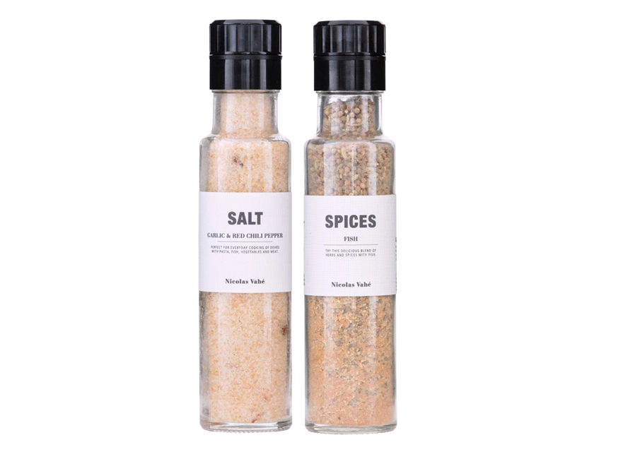 Nicolas Vahé - Salt Med Hvidløg & Rød Chili Peber + Krydderiblanding Til Fisk