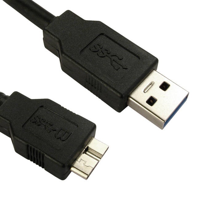 Short USB 3.0 Micro B Cable - 75cm - Black