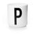 ​Design Letters - Personlig Porcelænskop P - Hvid thumbnail-1