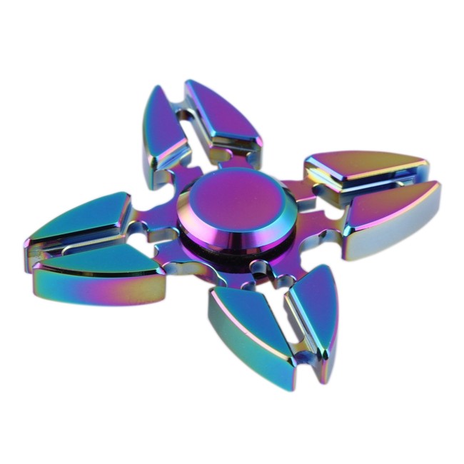 Fidget Spinner Four Leaves Ninja Star - Rainbow Fade