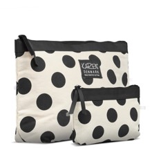 Karen - A-Shaped 2-pcs Cosmetic Bag Set - Black and White