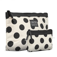 Karen - A-Shaped 2-pcs Cosmetic Bag Set - Black and White