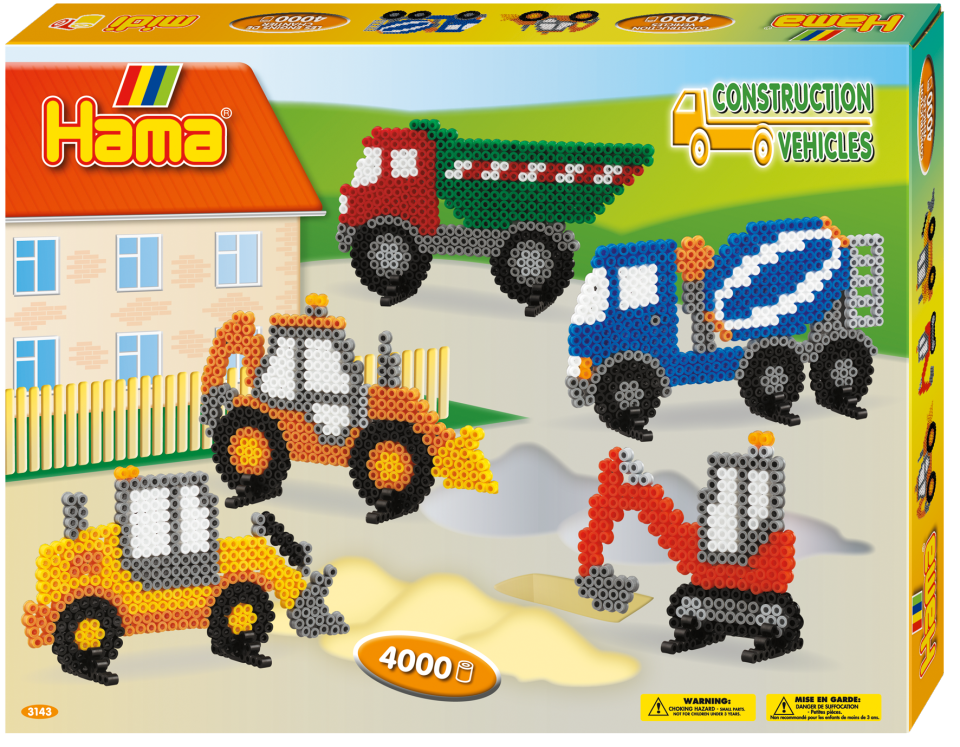 Hama Beads - Midi - Giftbox - Construction Vehicles (3143) - Leker