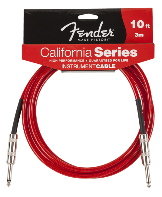 Fender - California Series - Instrument Jack Kabel (Candy Apple Red) (3,0 m)