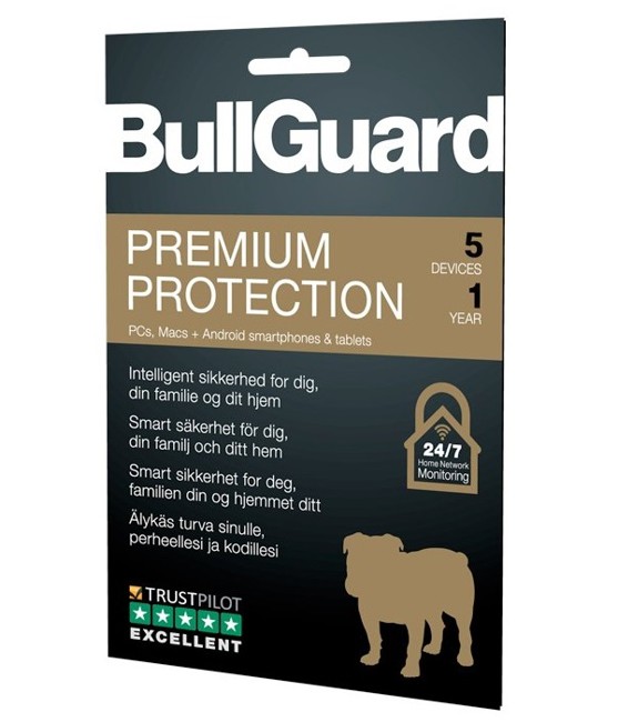 BullGuard Premium antivirus system 2019 - 1 År 5 enheder