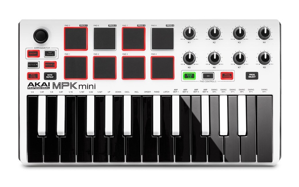 Akai - MPK Mini MKII - USB MIDI Keyboard (White) "Limited Edition"