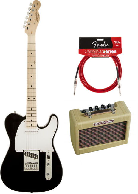 Fender Squier Affinity Telecaster "Fun Bundle" (Black) - Elektrisk Guitar Pakke