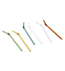 HAY - Swirl Glass Straw Set Of 6 - Multi (507806)