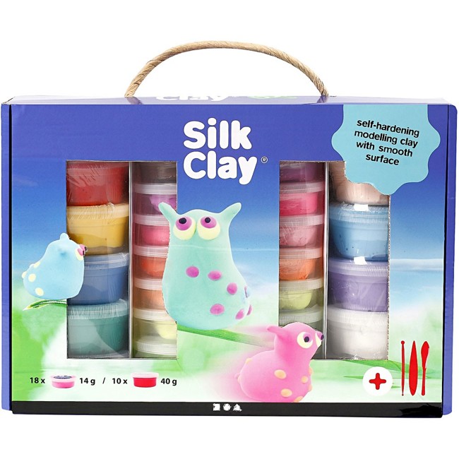 Silk Clay® presentask, 1 set, mixade färger