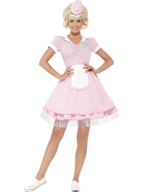 Smiffys - 50's Diner Girl Costume - X-small (43183XS)