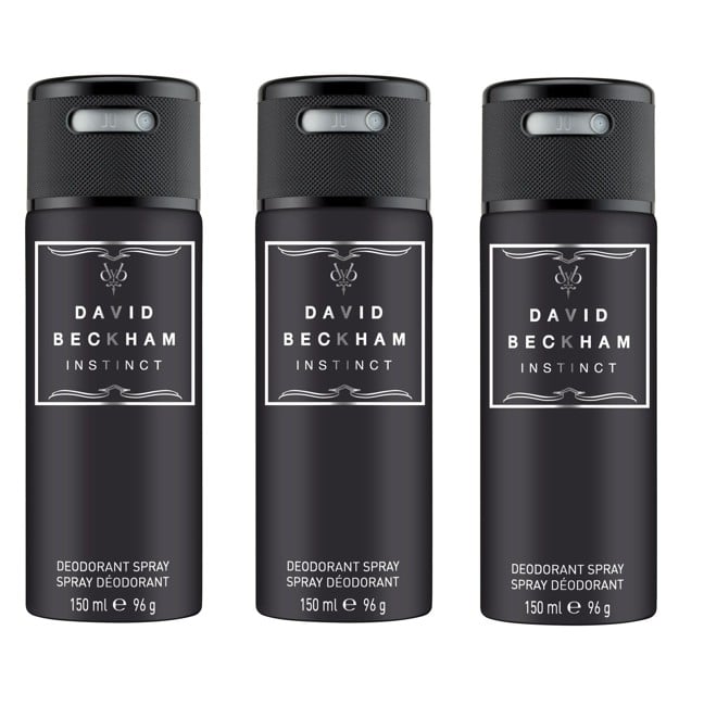 David Beckham - 3x Instinct Deodorant Spray 150 ml