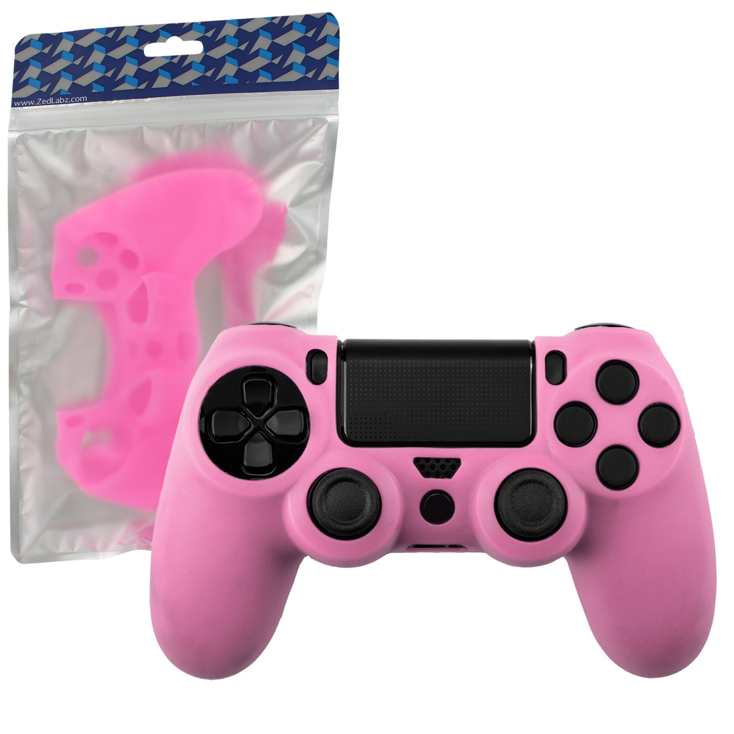 Kop Zedlabz Soft Silicone Rubber Skin Grip Cover For Sony Ps4 Controller With Ribbed Handle Pink