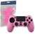 ZedLabz soft silicone rubber skin grip cover for Sony PS4 controller with ribbed handle - pink thumbnail-1