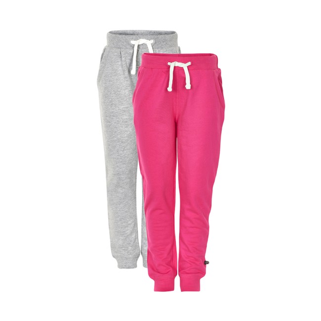 MINYMO - Sweat pants - Mørk pink + Grå 2-pak