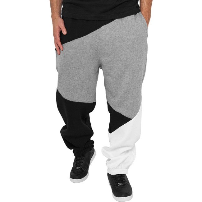 Urban Classics - ZIG ZAG Sweatpants black / grey