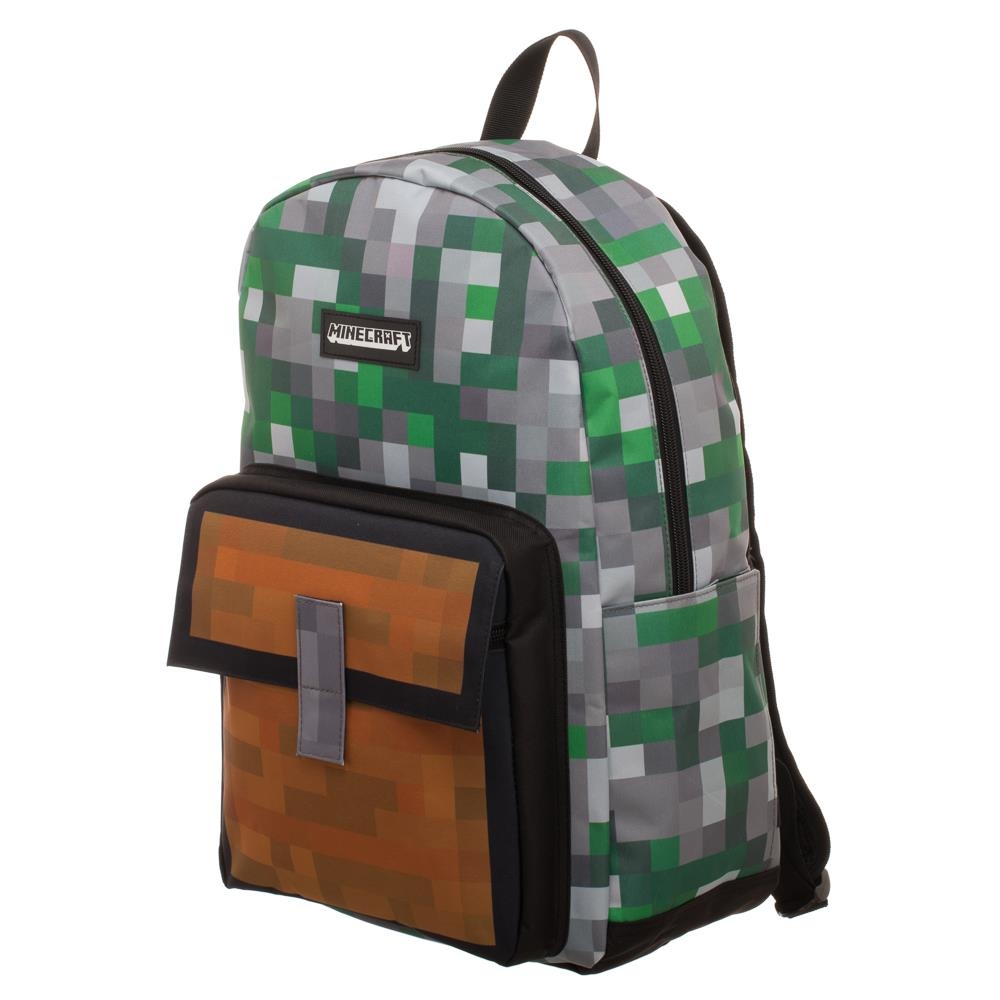 Utilgængelig kontrast Jolly Køb Minecraft Square Pocket Backpack School Bag Taske Rygsæk 45x32x15cm