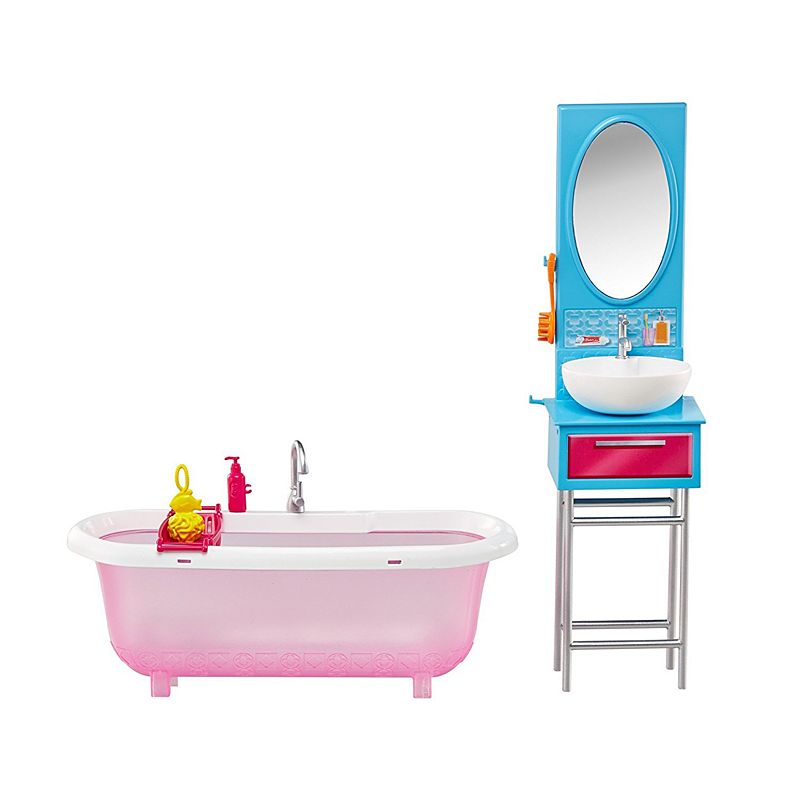 barbie shower vanity bathroom playset