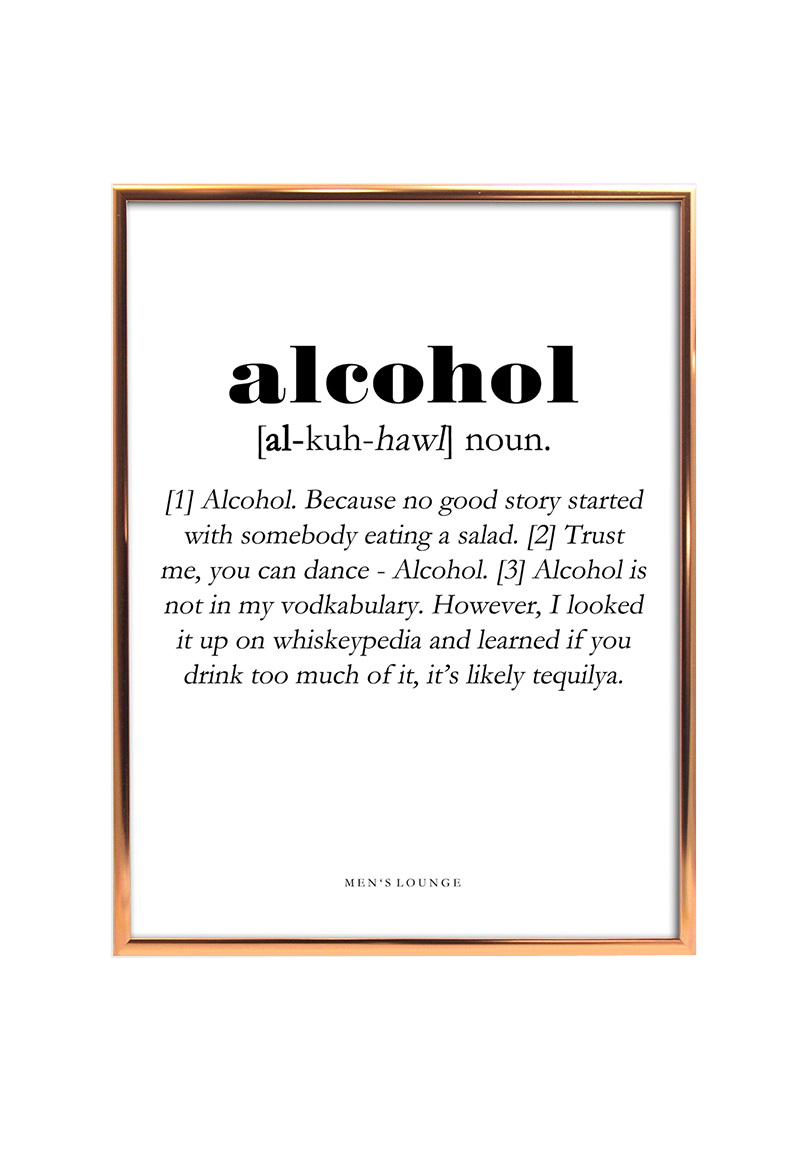 Køb Men's - Alcohol Definition Plakat 40 cm