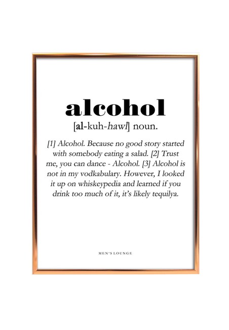 Men's Lounge - Alcohol Definition Plakat 30 x 40 cm