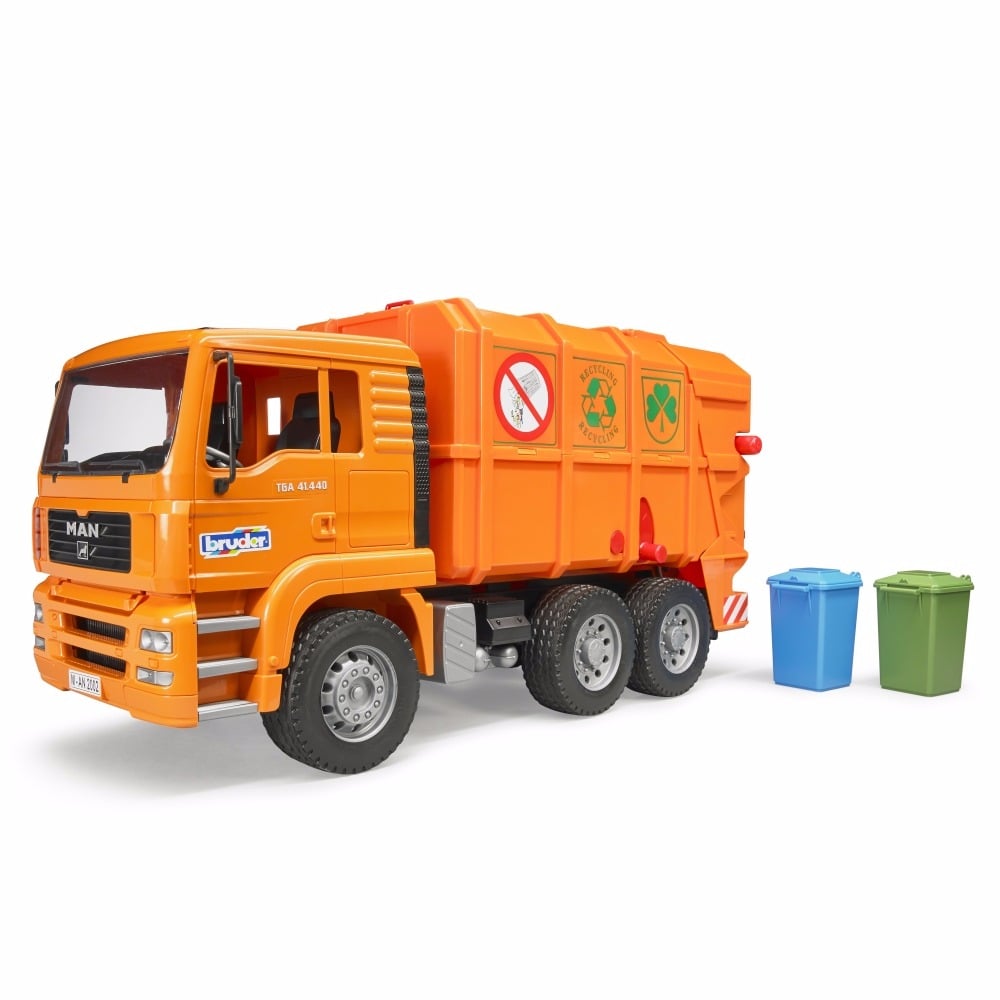 bruder green garbage truck 11420101