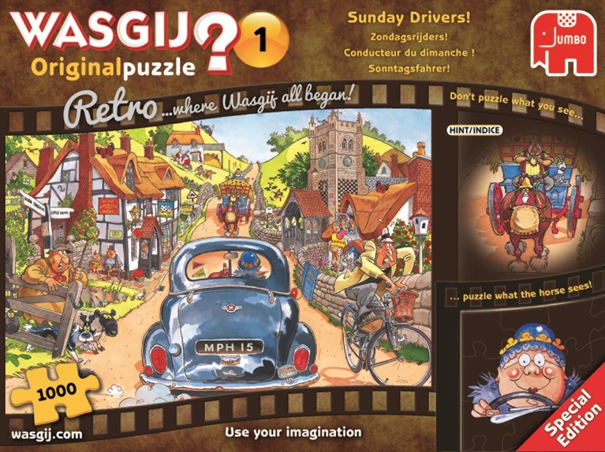Wasgij Retro Original 1 'Sunday Drivers!' - 1000 Piece Jigsaw Puzzle