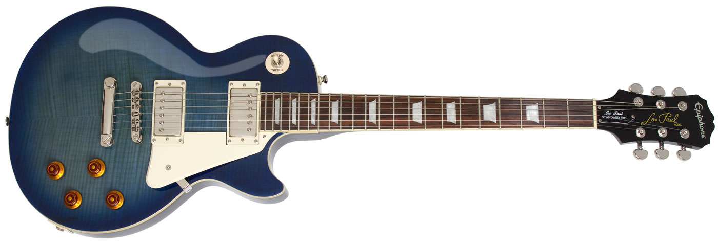 Buy Epiphone Les Paul Standard Plus Top Pro Electric Guitar Trans Blue
