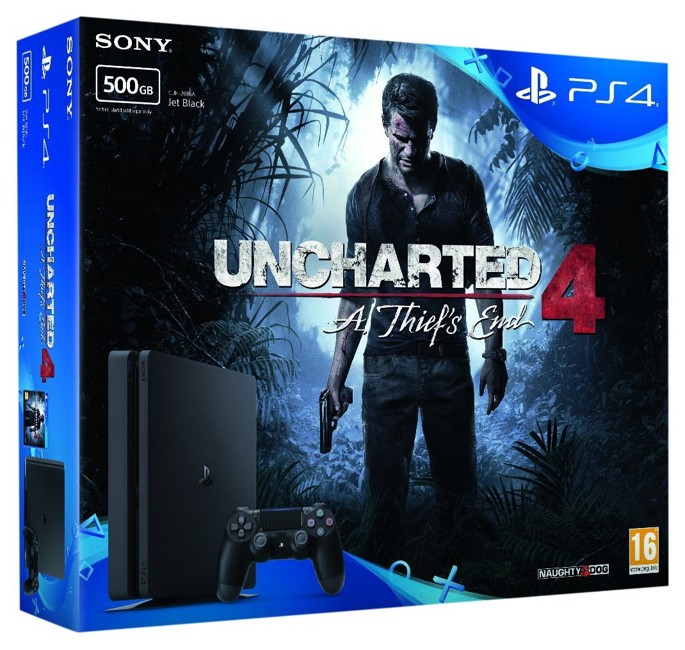 PlayStation 4 500GB (Latest D Chassis) with Uncharted 4 Bundle