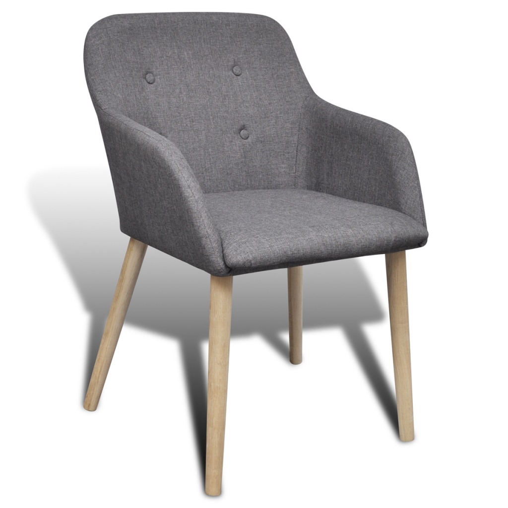 4 pcs Fabric Dining Chair Set with Oak Legs 4 Pcs Fabric Dining Chair Set With Oak
