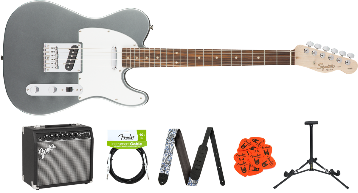 Squier By Fender - Affinity Telecaster - Elektrisk Guitar Start Pakke 2 (Slick Silver)