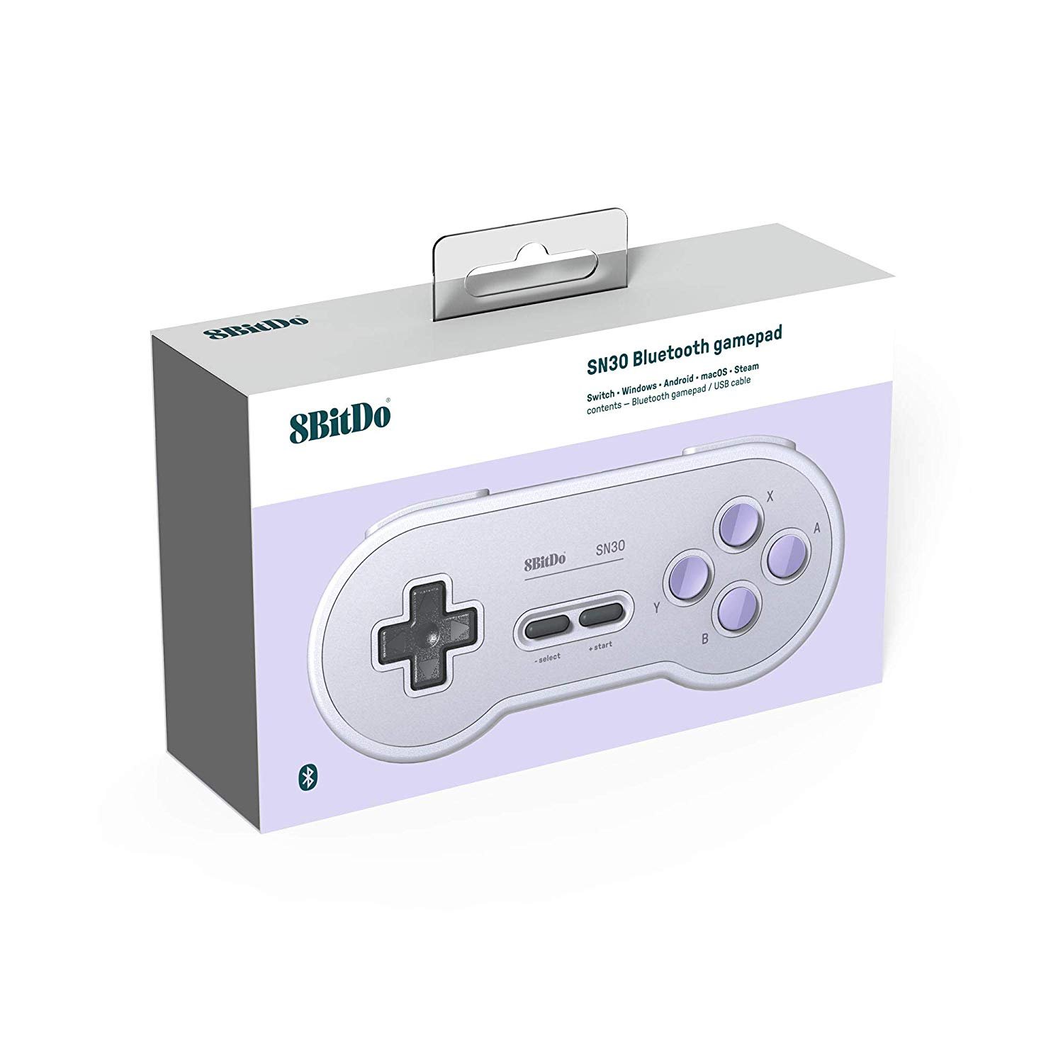 Retro 8BitDo SN30 Classic Bluetooth Controller (Grey)