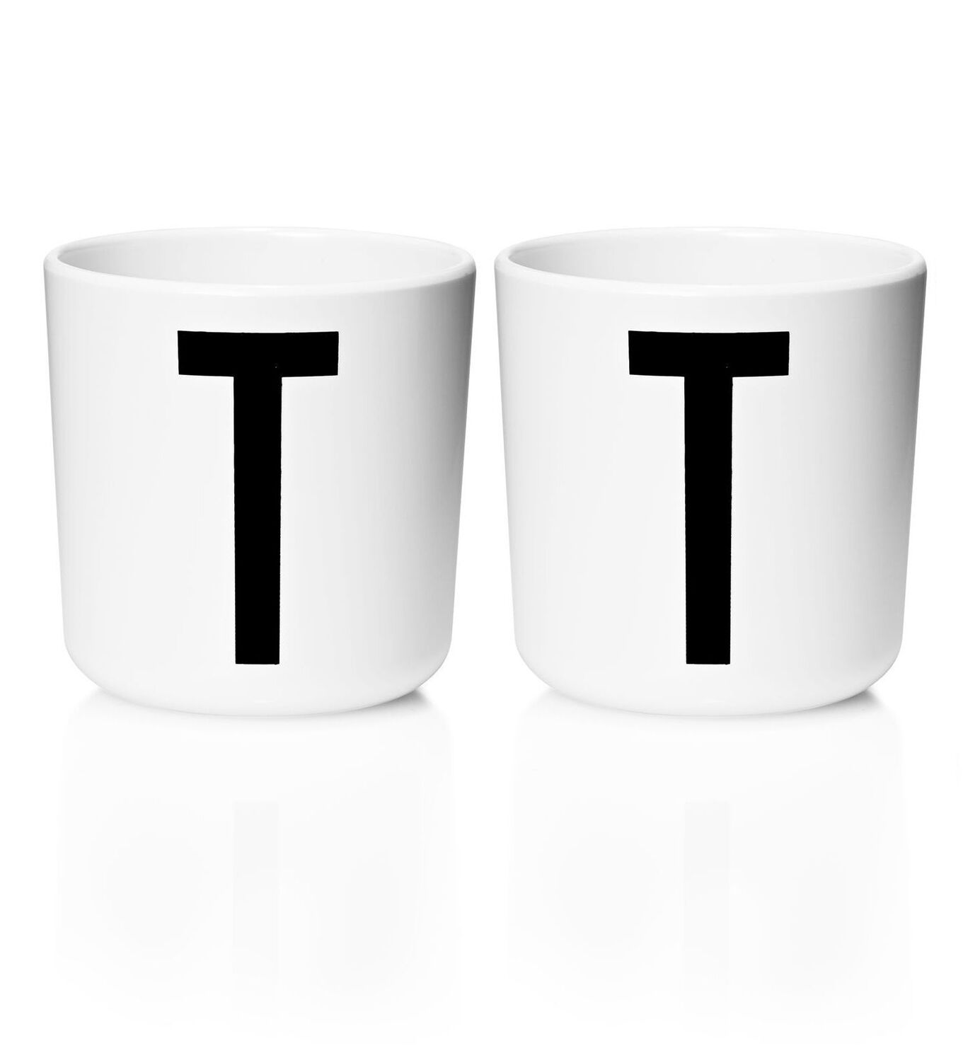 ​Design Letters - Personal Melamine Cup T - 2 pcs - White (Bundle)