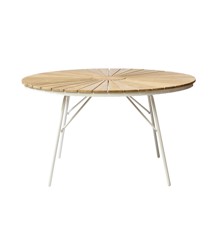 Cinas - Hard & Ellen Garden Table Ø 130 cm - Aluminium/Teak  - White (2521009)