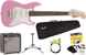 Squier By Fender - Mini Stratocaster V2 - 3/4 Str. - Elektrisk Guitar Start Pakke (Pink) thumbnail-1