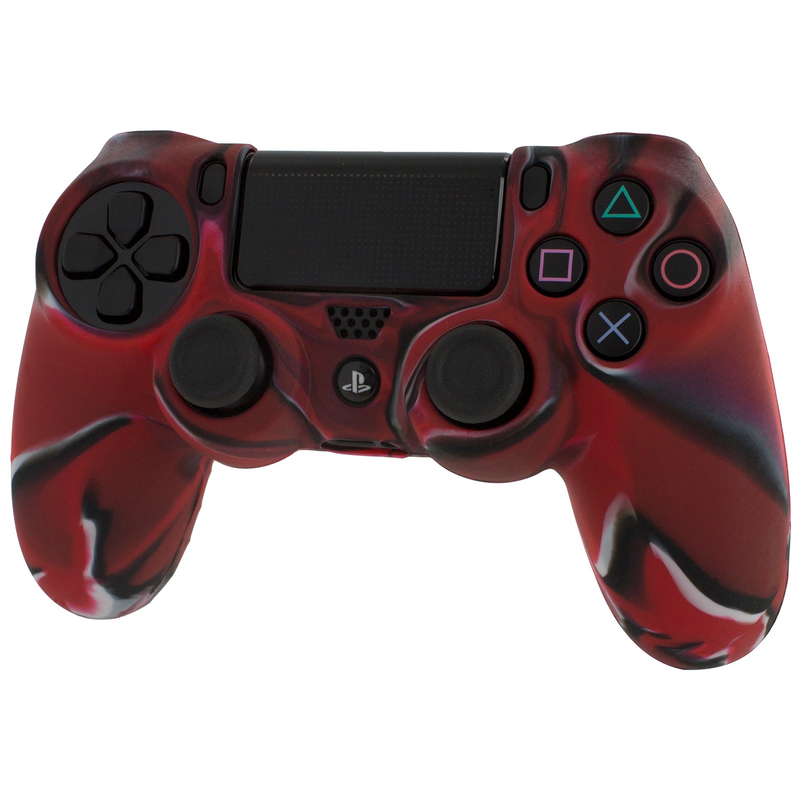Kop Zedlabz Soft Silicone Rubber Skin Grip Cover For Sony Ps4 Controller With Ribbed Handle Camo Red