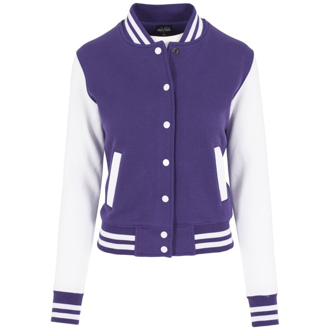 Urban Classics Ladies - College Sweat Jacket purple / white - M