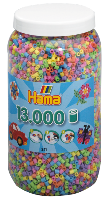 HAMA Beads - Midi - Pastel Mix, 13.000 pcs (211-50)