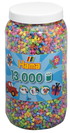 HAMA Beads - Midi - Pastel Mix, 13.000 pcs (211-50)