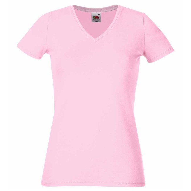 Fruit of the Loom Ladies Fit V-Neck Short Sleeve Cotton Colours T-Shirt