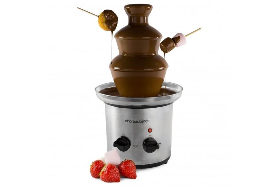 Andrew James Chocolate Fountain - 3 Tier Mini Chocolate Fountain in Stainless Steel