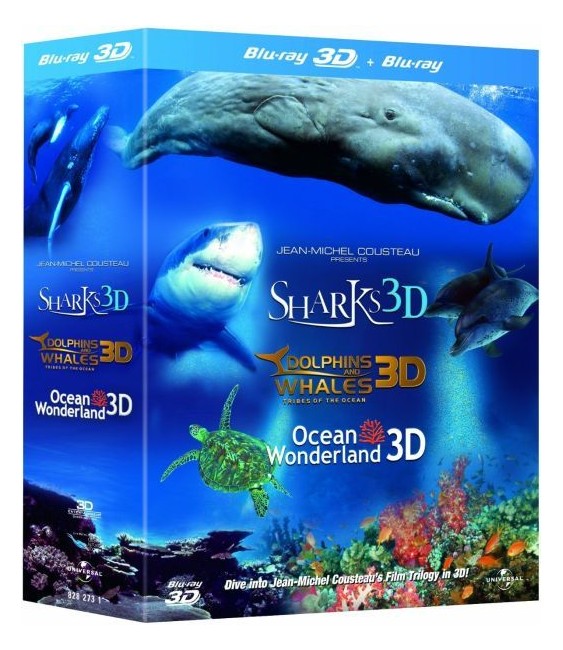 Jean Michelle Cousteau Presents Dolphins & Whales / Sharks / Oceans - (3D Blu-Ray + Blu-Ray)