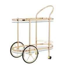 Rice - Cocktail bar table/cart with wheels - Rose gold