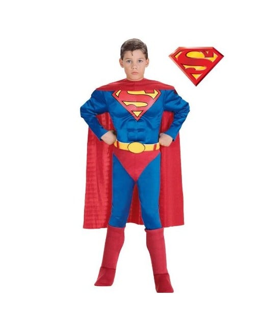 Rubies - Superman - Kostume med muskler på brystet - Medium (132 cm)