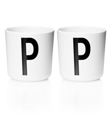 ​Design Letters - Personal Melamine Cup P - 2 pcs - White - (Bundle)