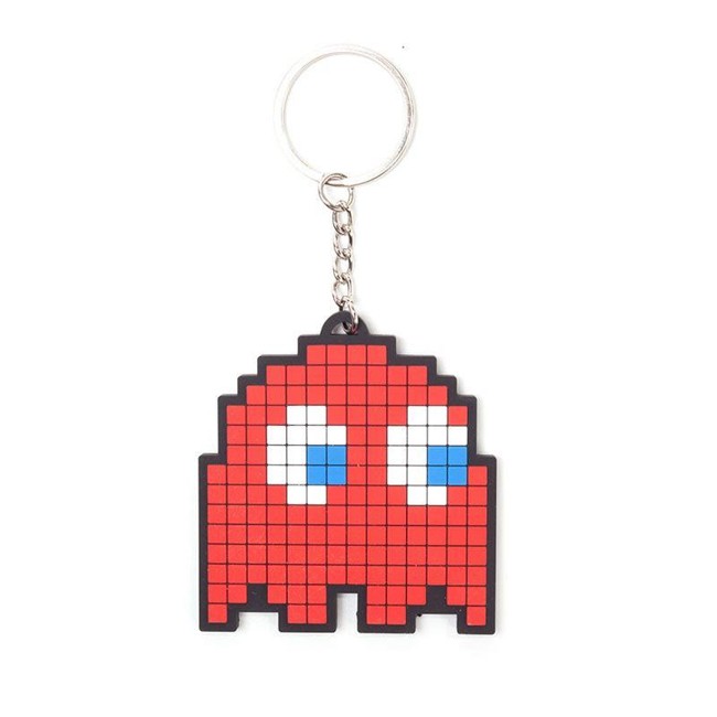 Pac-Man Blinky Pixelated Character Rubber Keychain - Red (KE150200PAC)
