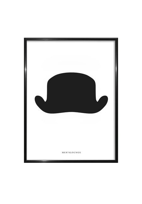 Men's Lounge - Sort hat Plakat 30 x 40 cm