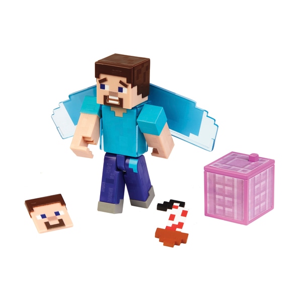 Køb Minecraft Comic Mode 8 cm Figur Steve med Elytra