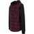Urban Classics - HOODED Flanell Shirt black / burgundy thumbnail-3