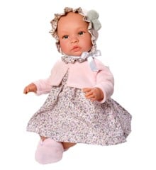 Asi dolls - Leonora doll in rose dress with little flowers, 46 cm