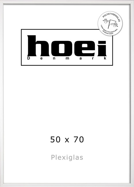 Hoei Denmark - Hoei 115 Ramme Plexiglas 50 x 70 cm - Hvid